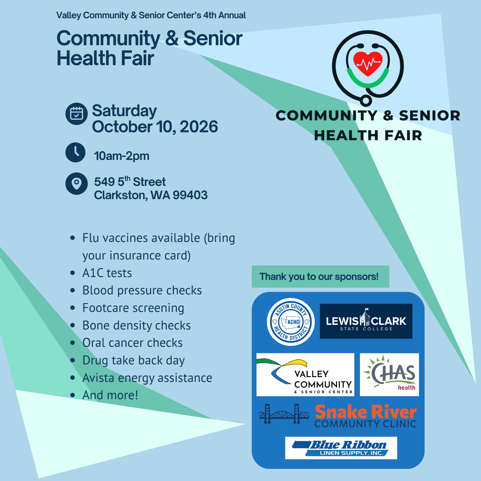 Community & Senior Health Fair Flyer 2026